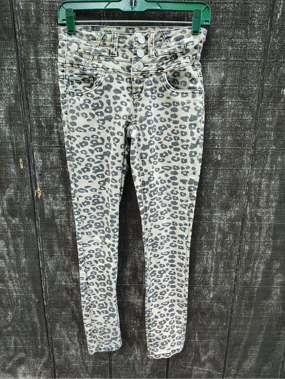 Almost Famous Mid Rise Skinny Leopard Jeans